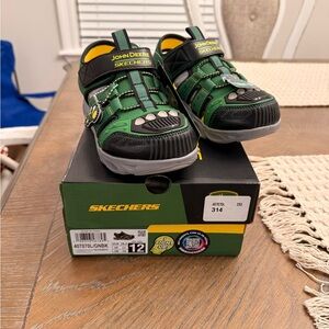 Skechers John Deere Green and Black Light-Up Kids Sneakers